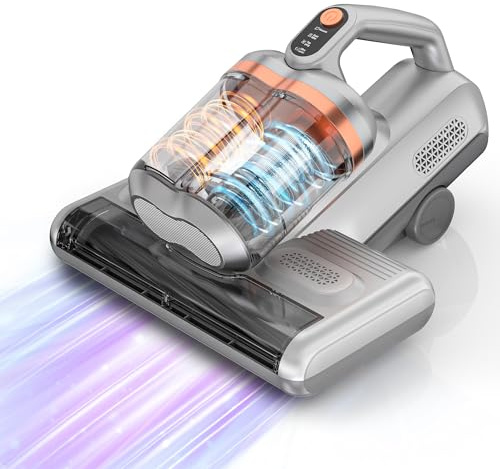 ENCHE Aspirateur anti-acariens avec lumière UV, lutte contre les punaises de lit - Nettoyant pour tissus d'ameublement élimine 99,9 % des bactéries, allergènes, acariens - Nettoyant pour matelas pour