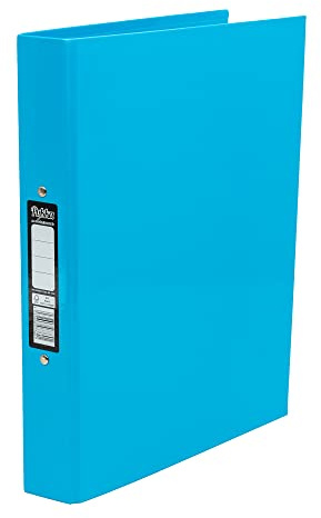 Pukka Pad, Brights A4 Ringbinder Files with 2 O-Ring Mechanism – 10 Pack – 40mm Spine with Customisable Label for Large Amounts of Documents – 32 x 26.3mm, Blue