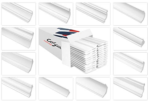 COSCA Deckenleisten aus Ecopolymer - Stuckleisten hochdichtes Styropor, extrem widerstandsfähig - (10 Meter CK48) Hart Robust Weiß Styropor Decke