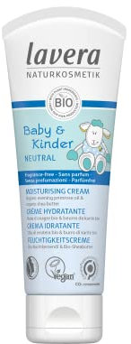 lavera Baby & Kinder Neutral Feuchtigkeitscreme - Naturkosmetik - Vegan - Bio Nachtkerzenöl - Bio Sheabutter - spendet Feuchtigkeit und langanhaltenden Schutz - 75 ml