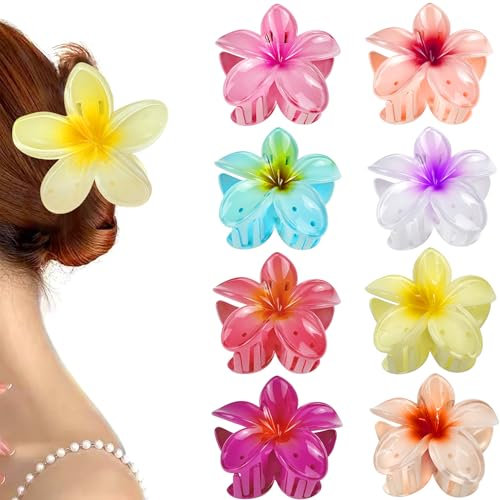 YeahBoom 8 Stück Blumen Haarspangen für Frauen, Haarkrallen Haarschmuck, Dekorative Haarspiralen Clip, Rutschfeste Kunststoff Haarklammern