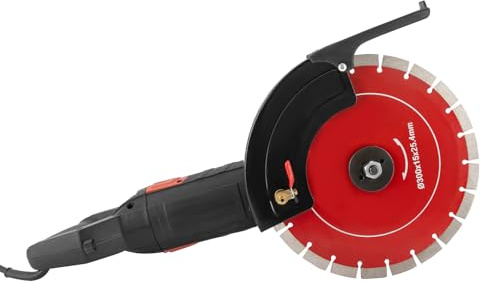 Donened - Sierra de hormigón, 3000 W 220 V, sierra eléctrica Chaser, cortador de piedra, diámetro de disco de 348 mm, profundidad de corte de 110 mm, 4300 r/min (rojo B)