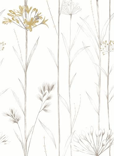 myforHD Papel Pintado Autoadhesivo Flores 44cmX300cm Papel de Pared Papel Adhesivo para Muebles Removible Impermeable Retro Vinilo PVC Pegatina Decorativos Pared Salon Dormitorio