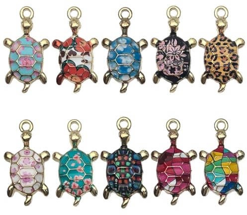 CJQRL 10 Stück Meeresschildkröte Charms Anhänger zum Schmuck, Meeresschildkröte Armbänd Ketten Ohrringe Selber Machen, Gemischte Vintage Aesthetic Accessoires Halskette Making Zubehör Silber