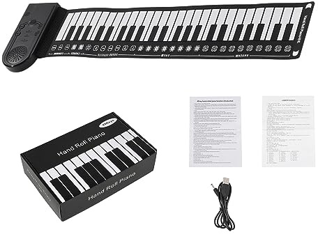Bärbart 49 tangenter piano musikinstrument hopfällbart bärbart elektroniskt pianotangentbord för nybörjare