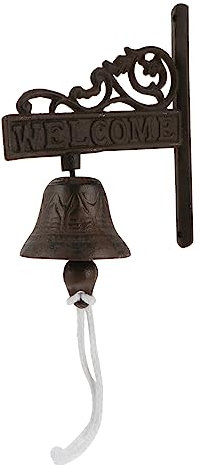 GETAJGHSD Timbre De Puerta Vintage Campana De Pared Colgante De Hierro Rústico Accesorio Hogar Decoración Interior y Exterior