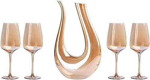 Munblåst Vinglas I Glas, Kristallkaraff, Vinklad överfyllningsskyddspropp, Lämplig För Aromatiskt Rödvin, Ett Måste För Whiskyälskare