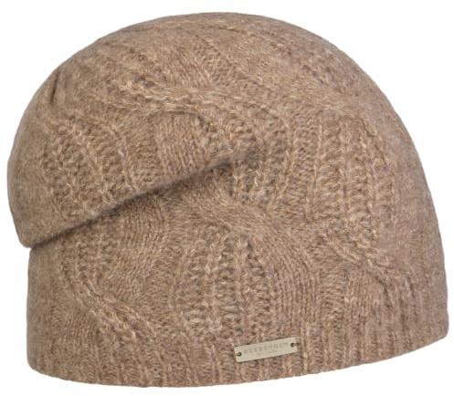 Seeberger Annabelle Luxury Headsock Mütze Strickmütze Damenmütze Beanie Damen - mit Futter Herbst-Winter Winter - One Size beige