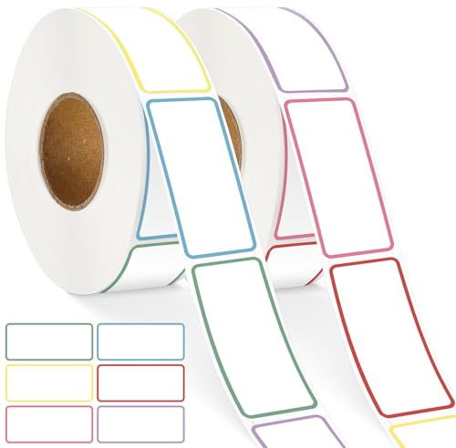 Lot de 2 000 étiquettes autocollantes pour aliments - 25 x 50 mm - Amovibles - Faciles à décoller - Imperméables - Pour bocaux, contenants alimentaires, congélateur