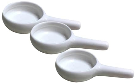 LIFKOME Plateaux en Céramique pour Bougies 3 Pièces Poignée, Design Créatif Blanc, Surface Lisse et Brillante, Facile à Ranger pour Espace de Vie