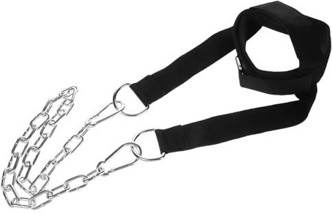 Veemoon Harnais D'entraînement du Cou Noir Boucle en Fer, Appareil de Musculation Réglable pour Renforcement Cervical, Poids Ajustable pour Exercices Haltérophilie en Intérieur,
