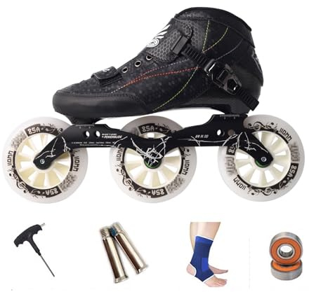 PSKJHN Patines En Línea Adulto Profesionale para Hombre Mujer, Patines De 3 Ruedas - Ruedas De Alta Velocidad, Chasis De Aluminio, Fibra De Carbono, Forro Transpirable, Diseño para Fitness Y Carreras