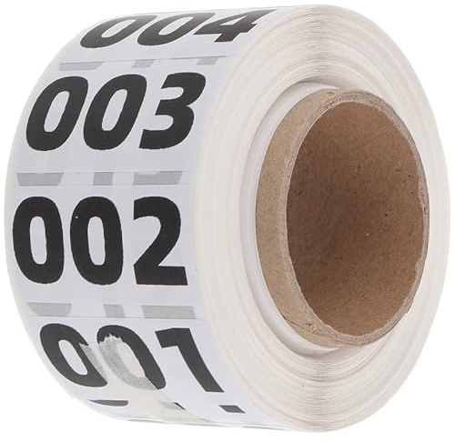 ABOOFAN Étiquettes Numérotées Rondes en Rouleau, Autocollants Adhésifs Noirs pour Inventaire, Identification de Machines, Appareils et Organisation d'Entrepôt