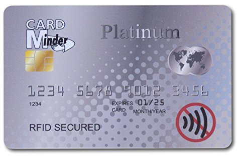 Minder RFID/NFC Blocking Card - Protects Entire Wallet - Platinum Color
