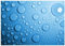 Wallario Glasbild Wassertropfen auf Blau - 70 x 100 cm Wandbilder Glas in Premium-Qualität: Brillante Farben, freischwebende Optik