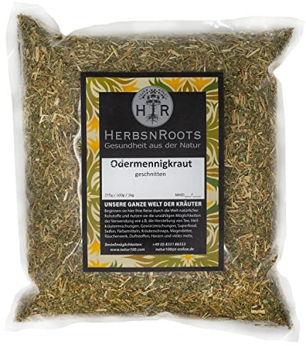 Odermennigkraut 1000g • Magen-Darm Kräutertee • Erste Wahl • hoher Wirkstoffanteil • ähnlich Schwedenkräuter • HerbsnRoots