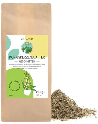 Alpi Nature Königskerze Tee 250g, Mullein, Königskerzenblätter geschnitten, Königskerze Blätter