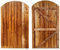 BEDS PLANET Feather Edge Dome Flat Top Gate, Wooden Pressure Treated, Semi-Braced Strong Garden Gate, Timber Gate for Garden (180cm High x 75cm Wide x 6cm Deep)