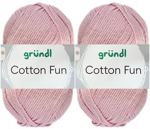 2x50 Gramm Gründl Cotton Fun Häkelgarn aus 100% Baumwolle inkl. Anleitung für Meerschwein (28 Altrosa)