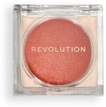 Revolution, Beam Bright Blush, Colorete en Polvo para el Rostro, Mezclable y Modulable, Acabado Luminoso para Mejillas Radiantes, Vegano y Libre de Crueldad, Orange Crush