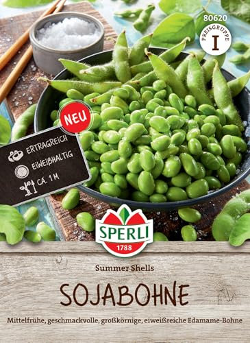 Sperli Sojabohnensamen Summer Shells 80620 – Ertragreiche Edamame-Bohnensamen für eiweißreiche Ernährung, vielseitiger Genuss & vollmundiger Geschmack