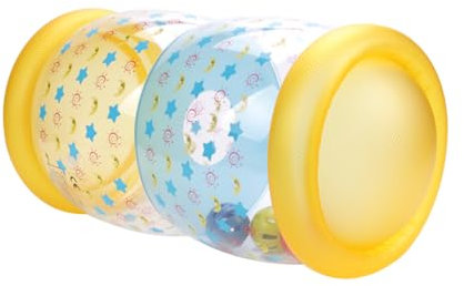 TOBBOMEY Juguete Inflable para Gatear Rodillo de Entrenamiento para Bebés Material y Compacto para Ejercicio de Oído y Juguete Educativo Color Amarillo
