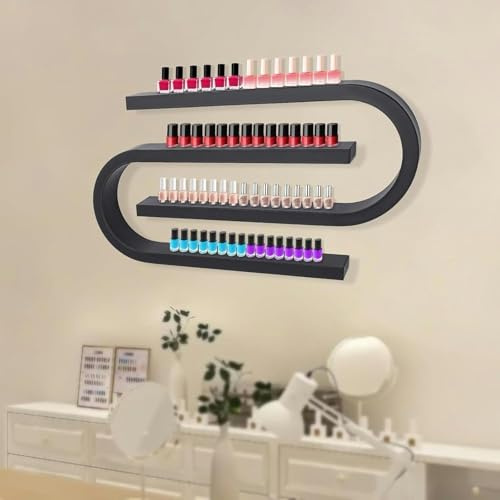 Estante de pared para esmaltes de uñas, organizador de pared para esmaltes de uñas, expositor de artículos para uñas, estante para perfumes en forma de U, organizador colgante para tienda de uñas (neg