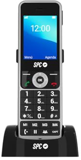 SPC WD100 – Teléfono inalámbrico con SIM y Base de Carga | 4G, Llamadas Volte y VoWiFi | Pantalla TFT 2,4” | Entorno Android | Configuración remota | Bluetooth y WiFi | 4 memorias rápidas