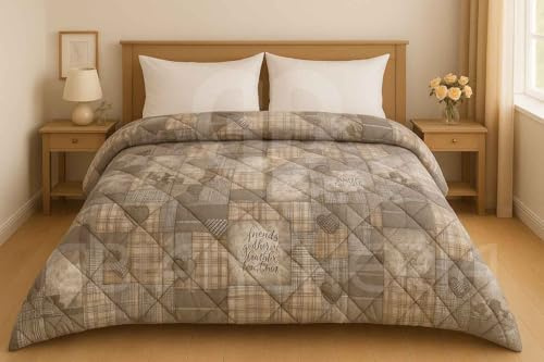 Trapunta Matrimoniale Invernale 250x250 cm – Piumone Caldo Due Piazze 300 g/m², Piumino Anallergico e Traspirante in Morbida Microfibra, Coperta Letto Moderna con Fantasie Colorate (Shabby Love)