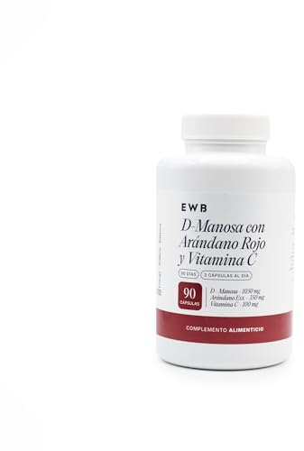 EWB - D Manosa y Arándano Rojo con Vitamina C - Ayuda a la Prevención de la Cistitis - Complemento Alimenticio para la Salud Urinaria - 90 Cápsulas Vegetales