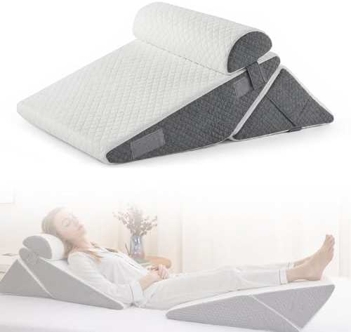 MIUUIPI Coussin compensé 3 en 1 réglable pour lit et canapé, coussin de reflux, coussin de lecture pour augmenter le sommeil, coussin de dos, rehausseur de lit, coussin de soutien dorsal, coussin de