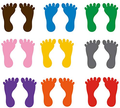 STOBOK 36 Paare bunte selbstklebende Abdrücke Aufkleber Boden Badewanne Abziehbilder für Kinderzimmer Kindergarten Bodentreppe Dekoration