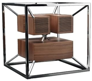 Jarre Technologies - Altavoz de diseño conectado Aeroframe HD1-200 W - AeroSystem - Madera de nogal - Plata cromado