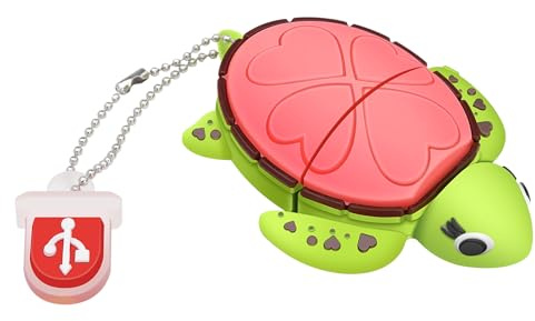 Clé USB 32 Go Forme de Tortue de Mer Mignon Mémoire Stick USB 2.0 Flash Drive pour Stockage de Données Externe, Rose