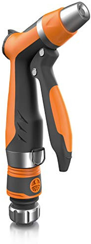 Brandson - Garten Handbrause - Gartenbrause für Gartenschlauch - Spritzpistole Pistolengriff mit Halteclip - 1-8 bar Wasserdruck - regelbarer Wasserdurchfluss - kompatibel mit Gardena