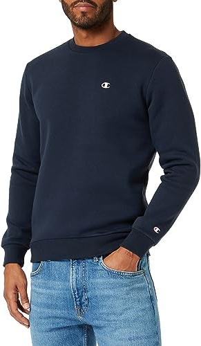 Champion Legacy Champion Basics - Powerblend Fleece Crewneck Felpa, Blu Marino, L Uomo FW23