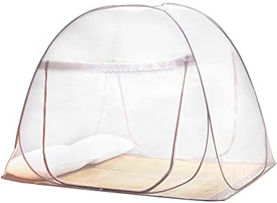 QWORK Mosquito Net For Bed, Pop Up Mosquito Net, Foldable Double Door Mosquito Curtain,150 * 200 * 150cm
