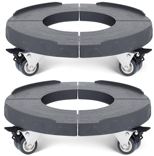 W B D WEIBIDA 2pk Trash Can Roller Base with Wheels - Adjustable 15-19 Inch Drum Dolly - Heavy Duty Multi-functional Cart