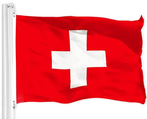 3x5 Foot Switzerland Flag Brightly Coloured Swiss National Flags Soccer Game Celebration Parade Party Supplies Patio Decoration Holiday(150x90cm)