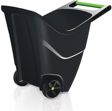 Load&Go Brouette de jardin | Capacité 85 litres | 57 x 60 x 71,5 cm | En plastique | Noir | Deux roues renforcées en caoutchouc | pour le transport de matériaux et de maintenance | Léger et