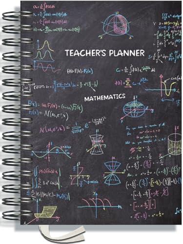 Teacher Planner 2026-2027 A5 size by Pirongs | 5 Lesson Planner for Teachers | Page a day | Undated, Hardback, Wiro-bound Teachers Planner - Chalk Board Collection | Maths