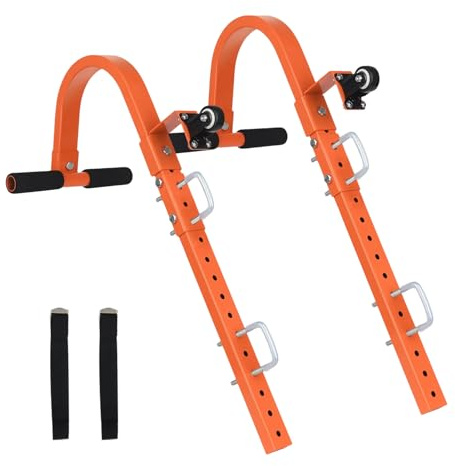 Gancio Per Scale Da Tetto Con Ruote - Acciaio Antiusura, Fori Regolabili, Maniglia Antiscivolo - Accessorio Sicuro Per Pulizia Grondaie, Pittura, Lavori Edili