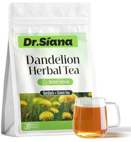 Dr. Siana Dandelion Root Tea Bags，Burdock Root Tea & Green Tea，5g x 30 Teabags - Premium Natural Herbal Tea, Support Digestive Function