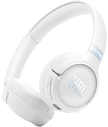 JBL Tune 680 NC Casque Supra-auriculaire sans Fil, autonomie jusqu'à 76 h, Réduction de Bruit Adaptative, Smart Ambient, Google Fast Pair, Microsoft Swift Pair, Blanc