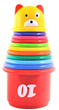 Ensemble de construction pour bébé, jouets éducatifs pour bébé ours, gobelets gigognes empilables, jouets de construction, gobelets empilables, ensemble 9 pièces pour enfants avec figurines et let