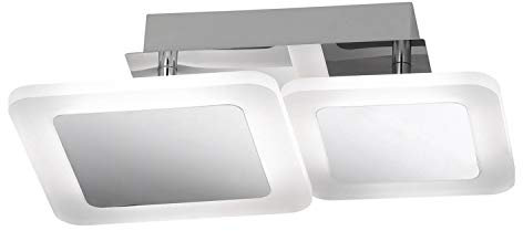 WOFI 9157.02.01.6000 A Deckenleuchte, Stahl, 16 W, Integriert, chrom, 31 x 21 x 9 cm