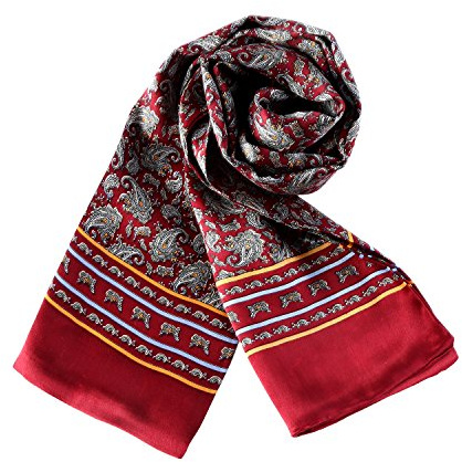 YangtzeStore Sciarpa lunga in seta di raso Charmeuse per uomini, 63x10