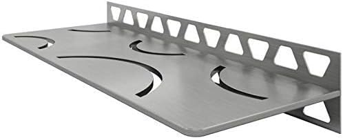 Schluter Rectangular Shelf, Curve Design, Brushed Stainless Steel Finish