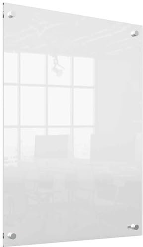 Nobo Pizarra Blanca de Pared, Borrado en Seco, Tablero de Notas Sin Marco, Oficina y Hogar, Incluye Rotulador, Transparente, 600 x 450 mm, 191561
