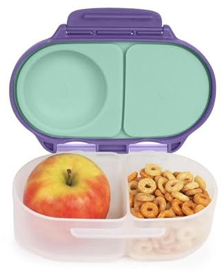 b.box Fiambrera Infantil con Compartimentos | Bento Box Infantil Mini con 2 Compartimentos Herméticos | Caja de Almuerzo y Picoteo para Niños | Cabe 1 Fruta Entera | Sin BPA